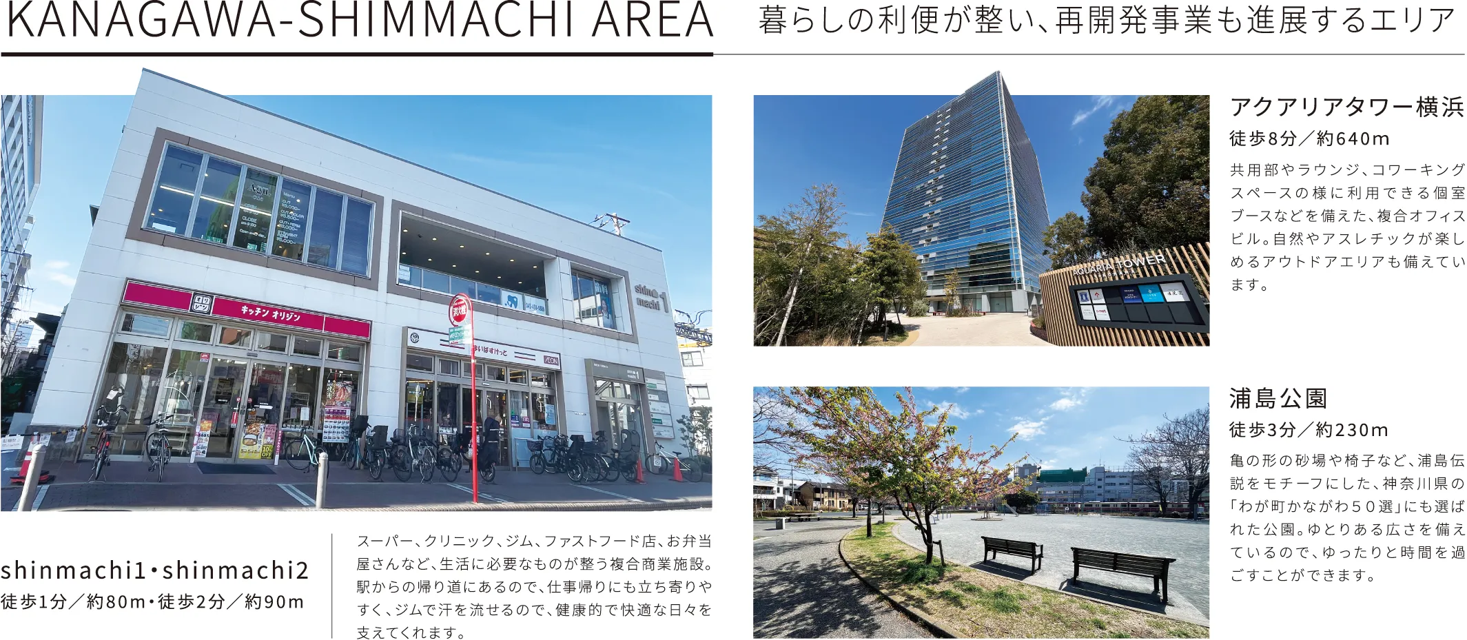KANAGAWA-SHIMMACHI AREA 暮らしの利便が整い、再開発事業も進展するエリア